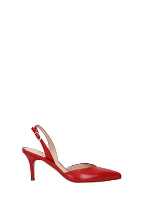 Stuart Weitzman Sandals sleek Women Leather Red