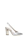 Moschino Sandals Women Leather Silver