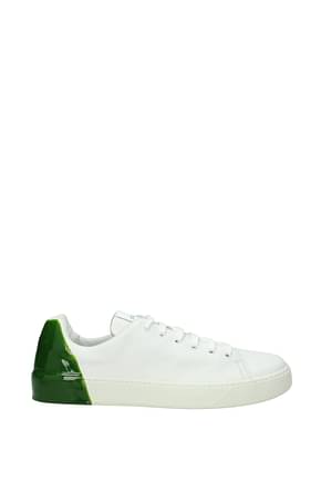Premiata Sneakers polo Homme Cuir Blanc Vert