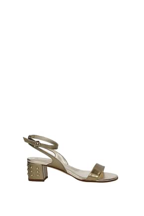 Tod's Sandals Women Patent Leather Gold