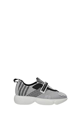 Prada Sneakers Women Fabric  Silver