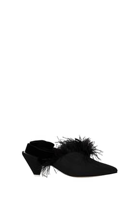 Attico Sandals cara Women Fabric  Black