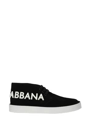 Dolce&Gabbana ربط الحذاء و مونكستراب رجال سويدي أسود