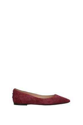 Tod's Ballet flats Women Suede Red