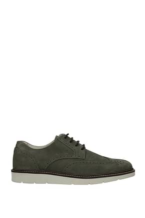 Hogan Lace up and Monkstrap Men Suede Green