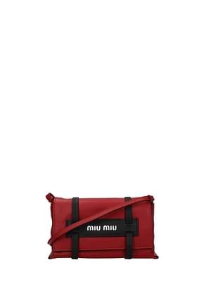 Miu Miu Crossbody Bag Women Leather Red Black