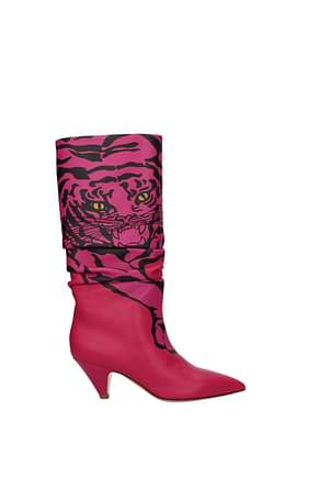 Valentino Garavani Boots Women Leather Fuchsia