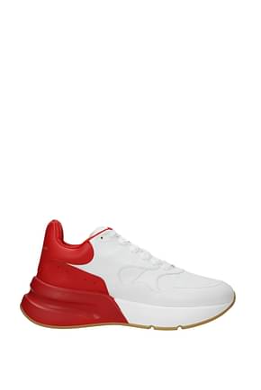 Alexander McQueen Sneakers Uomo Pelle Bianco Rosso