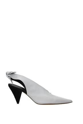Celine Sandals Women Leather Gray