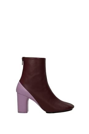 Celine Ankle boots Women Leather Violet