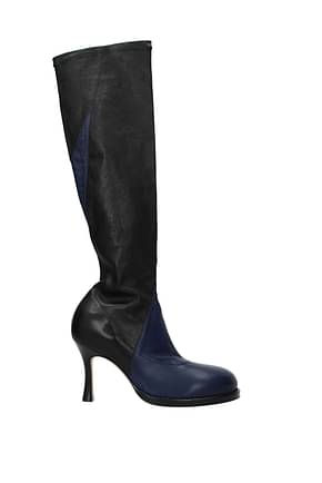 Celine Boots Women Leather Blue