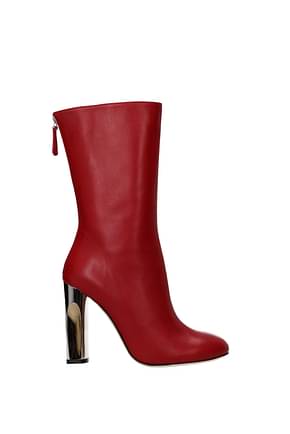 Alexander McQueen Ankle boots lux duchesse Women Leather Red