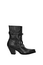 Celine Ankle boots Women Leather Black