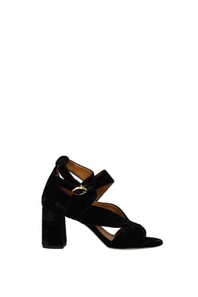 Chloé Sandals Women Velvet Black