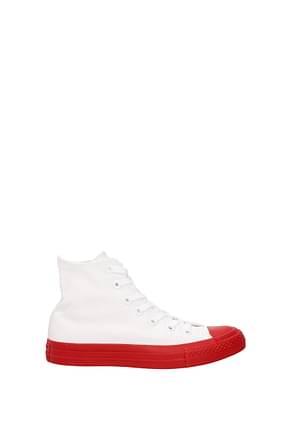 Converse Sneakers Femme Tissu Blanc Rouge