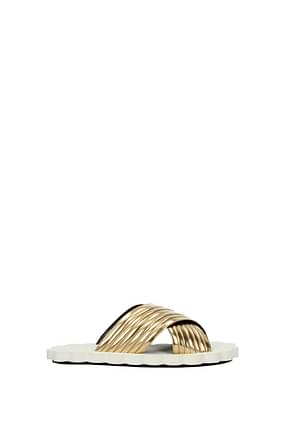 Marni Slippers and clogs Women Leather Gold