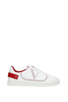 Valentino Garavani Sneakers Uomo Pelle Bianco Rosso