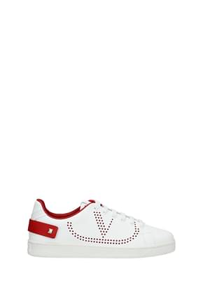 Valentino Garavani Sneakers Damen Leder Weiß Rot