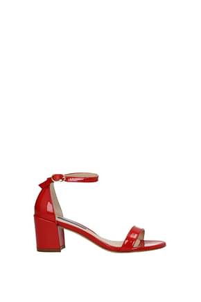 Stuart Weitzman Sandals Women Patent Leather Red