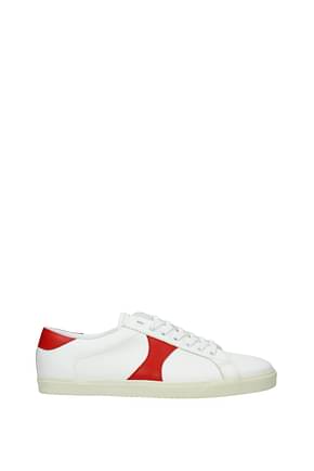 Celine Sneakers Men Leather White Red