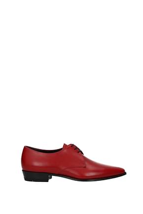 Celine Lace up and Monkstrap jacno Women Leather Red