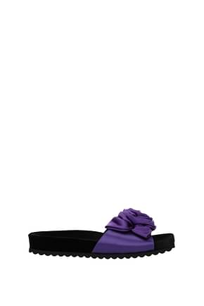 Miu Miu 拖鞋和木屐 女士 缎面 紫色