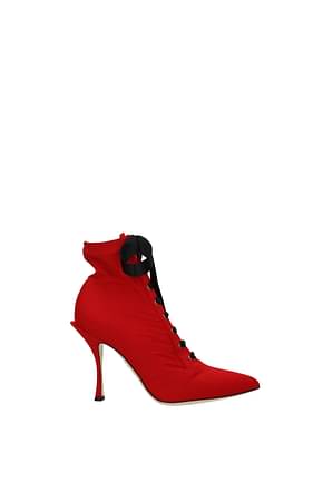 Dolce&Gabbana Stiefeletten jersey Damen Stoff Rot