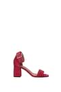 Valentino Red Sandals Women Suede Fuchsia
