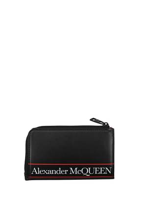 Alexander McQueen Porte-documents Homme Cuir Noir