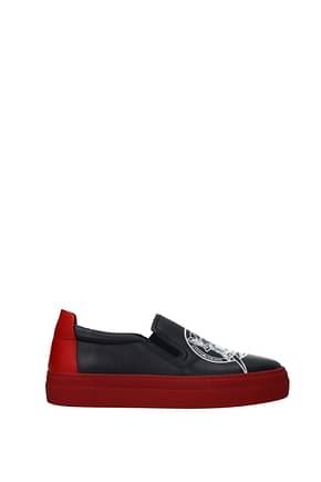 Armani Emporio Slip On the year of the dog Men Leather Blue Cherry