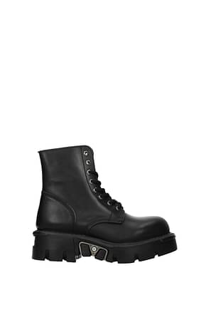 New Rock Ankle boots Women Leather Black