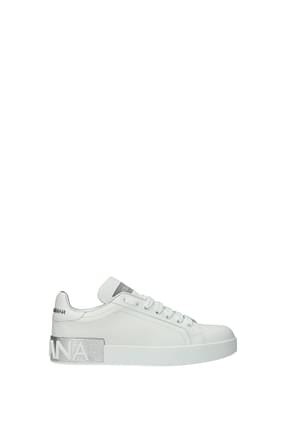 Dolce&Gabbana Sneakers portofino Damen Leder Weiß Silber