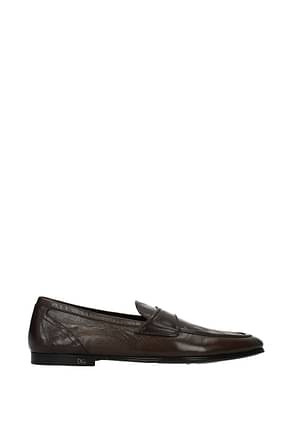 Dolce&Gabbana Loafers Men Leather Brown Mud
