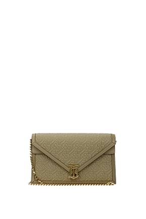 Burberry Clutches Women Leather Beige