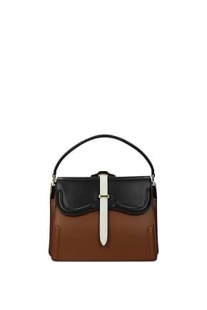 Prada Handbags Women Leather Brown Black