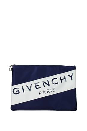 Givenchy Clutches Men Fabric  Blue Blue Navy