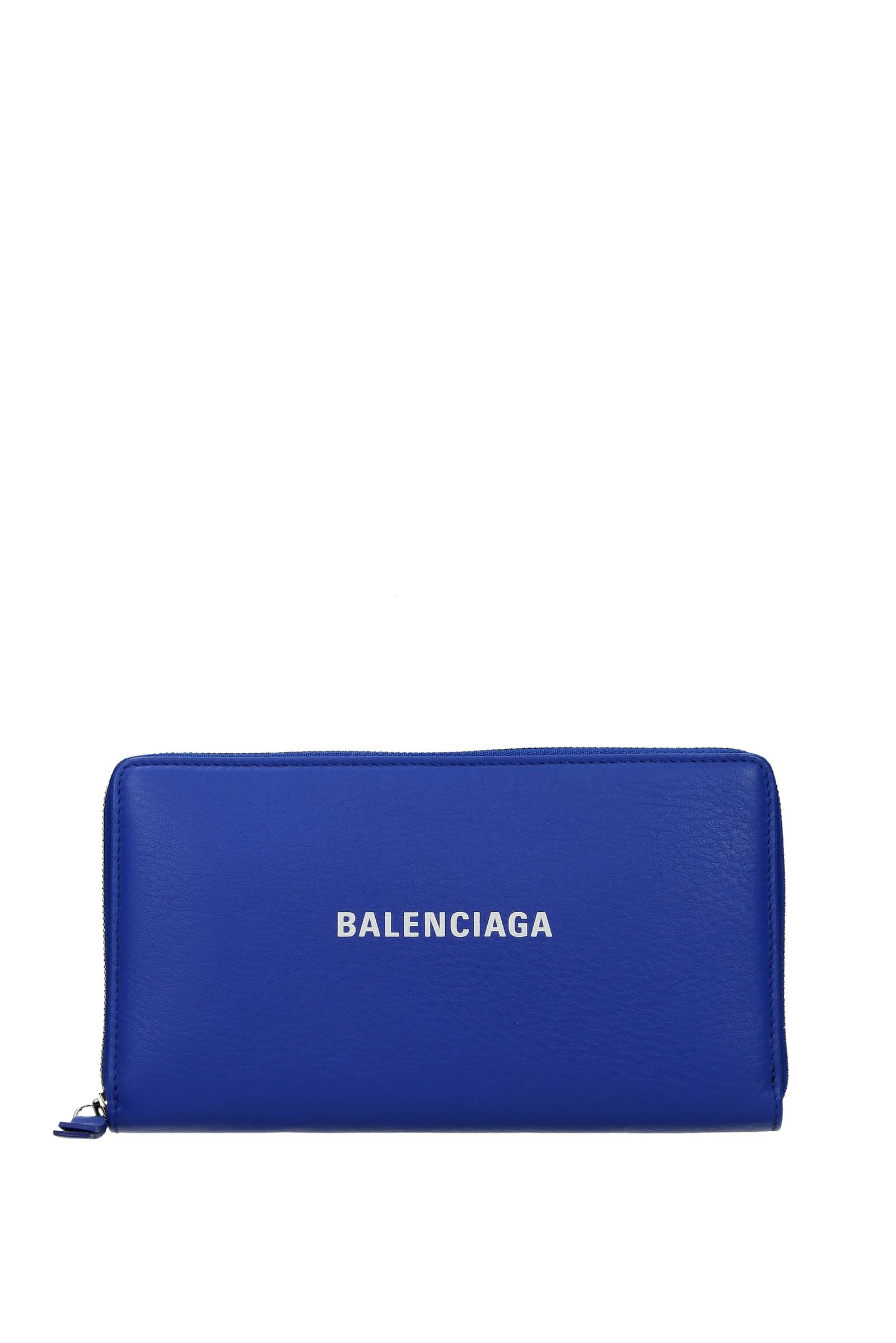 blue balenciaga wallet