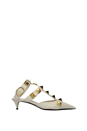 Valentino Garavani Sandals Women Leather Beige Ivory