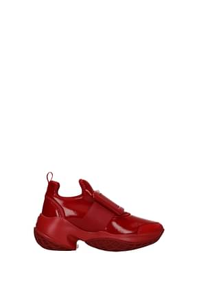 Roger Vivier Sneakers Women Patent Leather Red Bright Red