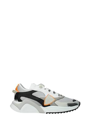 Philippe Model Sneakers Men Fabric  Silver Fluo Orange