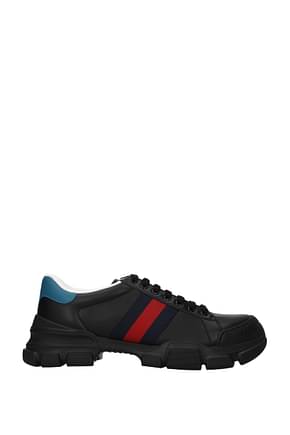 Gucci Sneakers Men Leather Black Dk Chambray