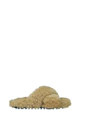 Off-White Slippers and clogs Women Merino Wool Beige