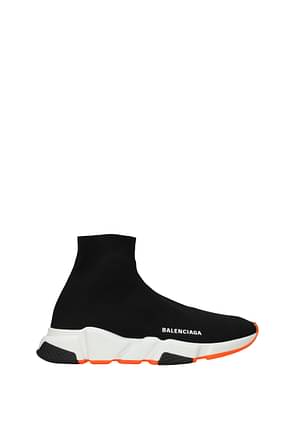 Balenciaga Sneakers speed Uomo Tessuto Nero Arancione