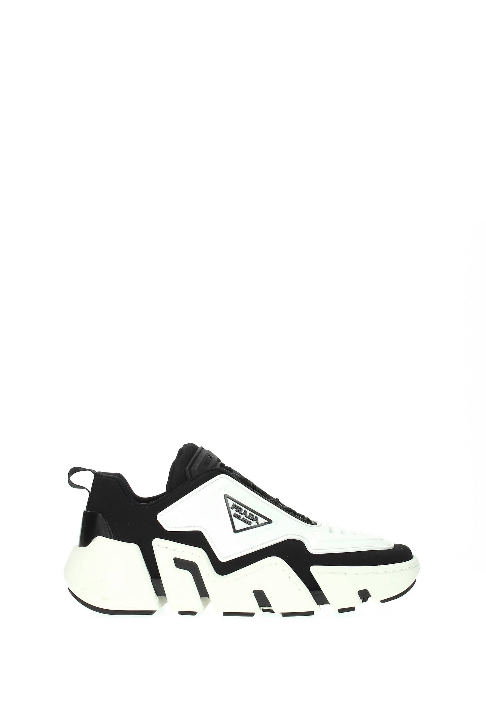 prada sneakers black white