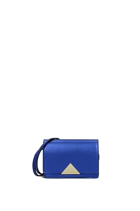 Armani Emporio Crossbody Bag Women Leather Blue Cornflower