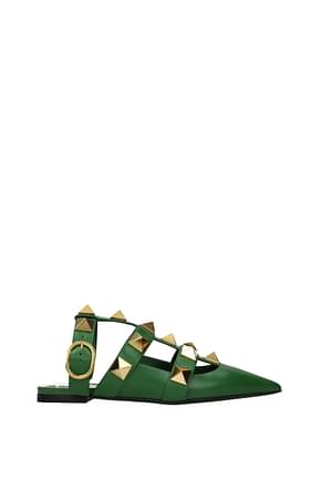 Valentino Garavani Sandals Women Leather Green Green Beetle