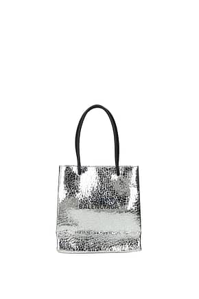 Balenciaga Handbags Women Leather Silver