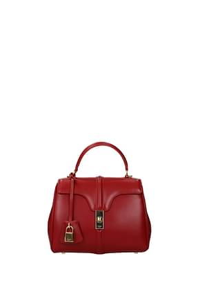 Celine Handbags Women Leather Red Red