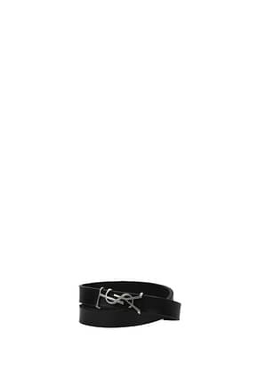 Saint Laurent Bracelets Homme Cuir Noir