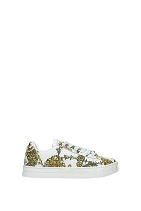 Versace Jeans Sneakers couture Damen Leder Weiß Gold